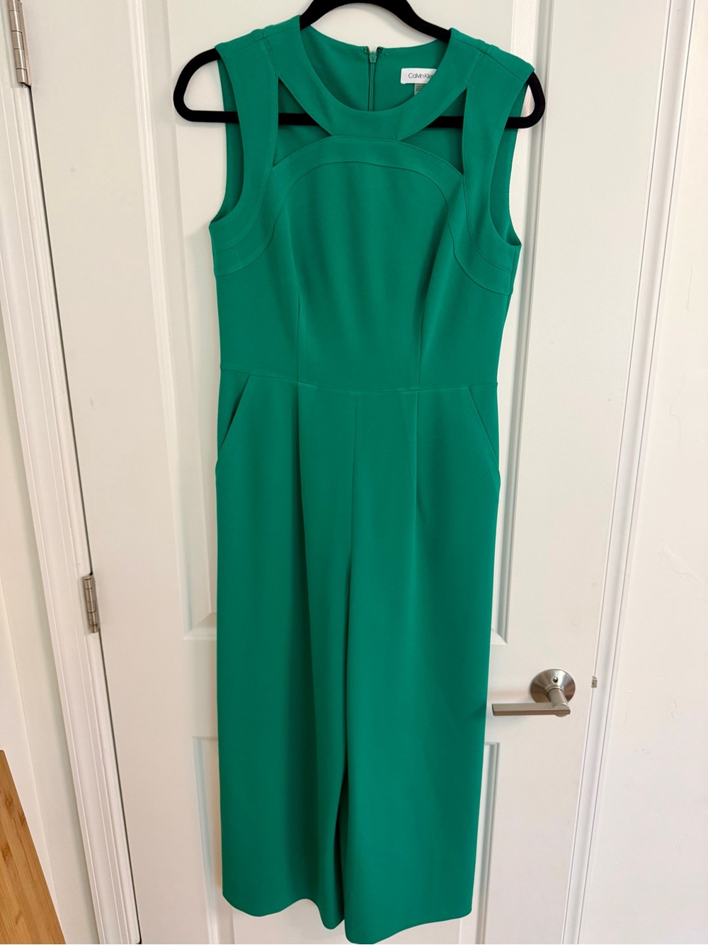 Emerald Green Sleeveless Jumpsuit Dress by Cal